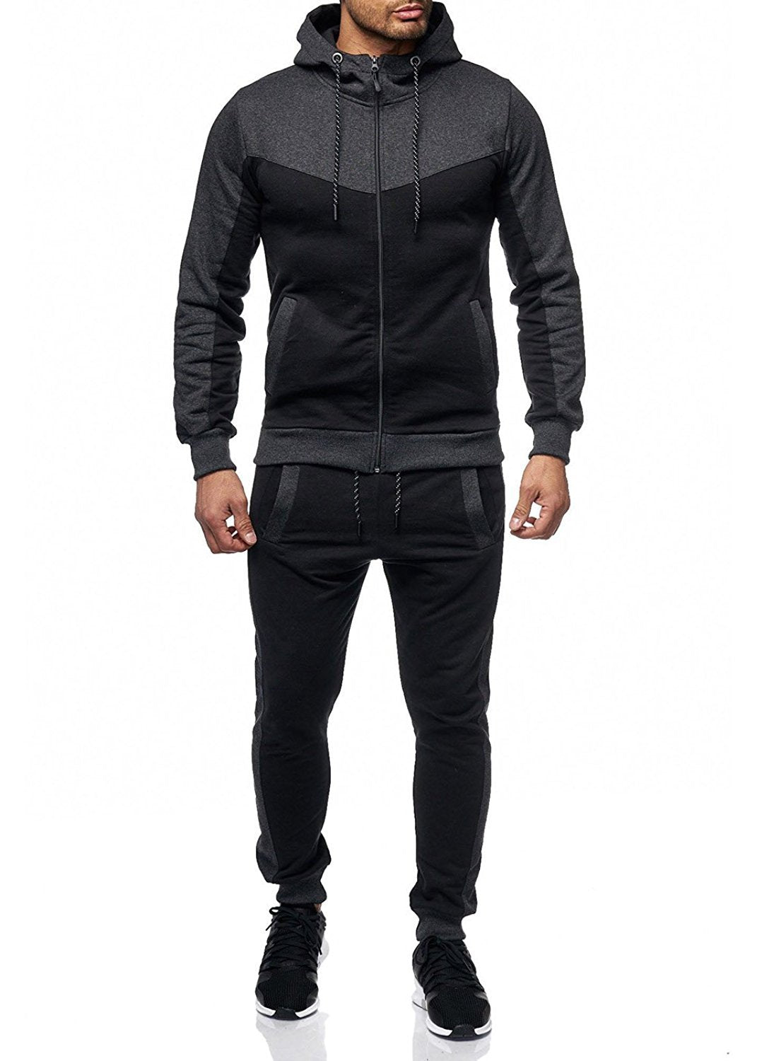 Men's casual hooded start sweatshirt suit