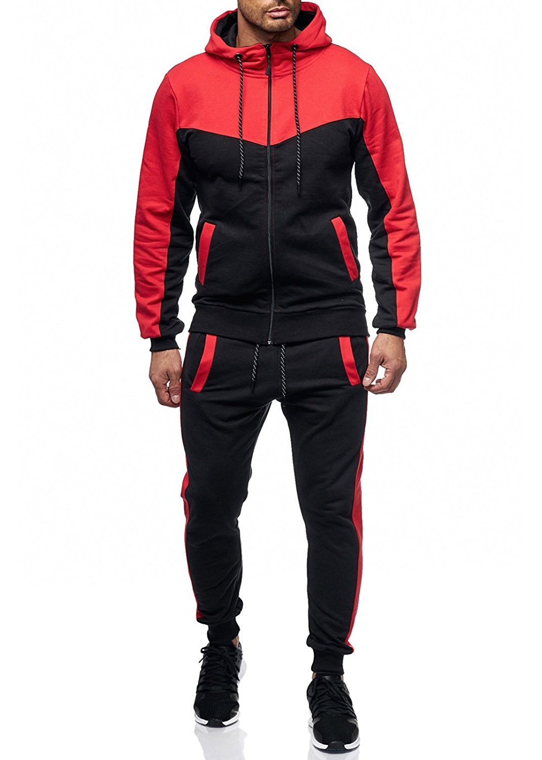 Men's casual hooded start sweatshirt suit