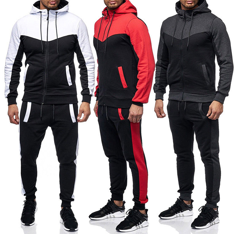 Men's casual hooded start sweatshirt suit