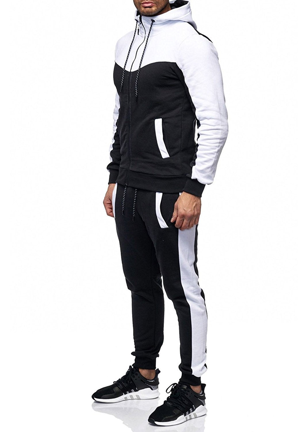 Men's casual hooded start sweatshirt suit