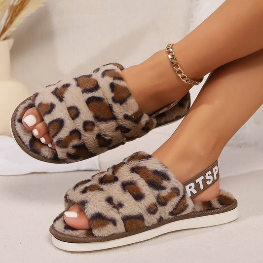 European And American Fashion Home Warm Cotton Slippers Nylon Velvet