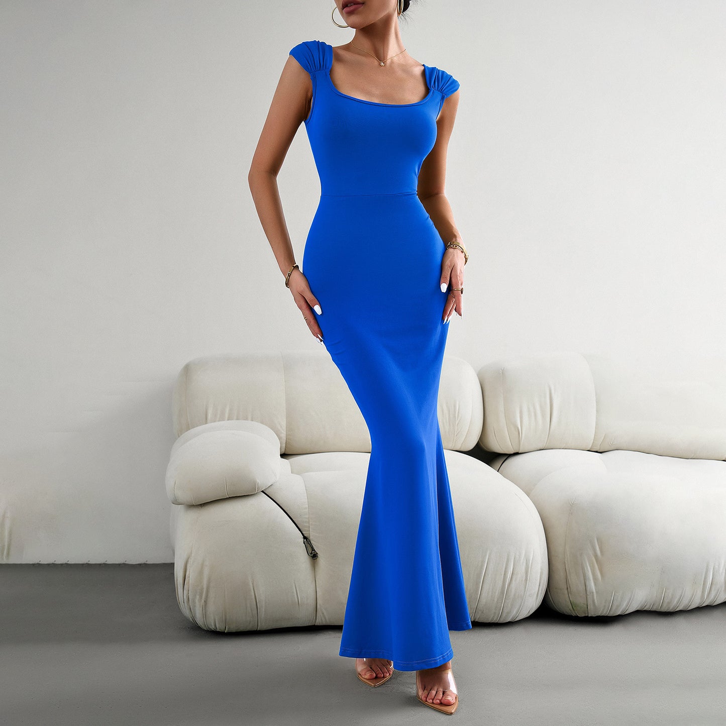 Women's Slim-fit Sexy Square-neck Knitted Dress